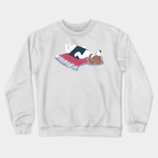 Life is better with books and a friend // spot illustration 05 // blue and red Crewneck Sweatshirt